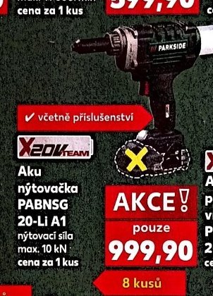 Aku nýtovačka PABNSG 20-Li A1
