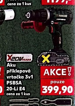 Aku příklepová vrtačka 3v1 PSBSA 20-Li E4