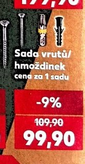 Sada vrutů/hmoždinek