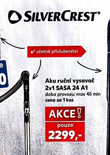 Aku ruční vysavač 2v1 SASA 24 A1