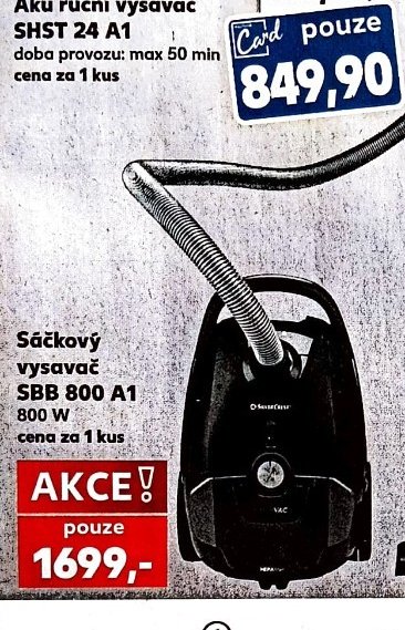 Sáčkový vysavač SBB 800 A1