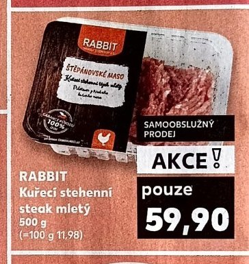 RABBIT Kuřecí stehenní steak mletý