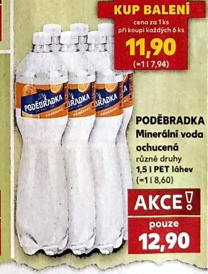 PODĚBRADKA Minerální voda ochucená