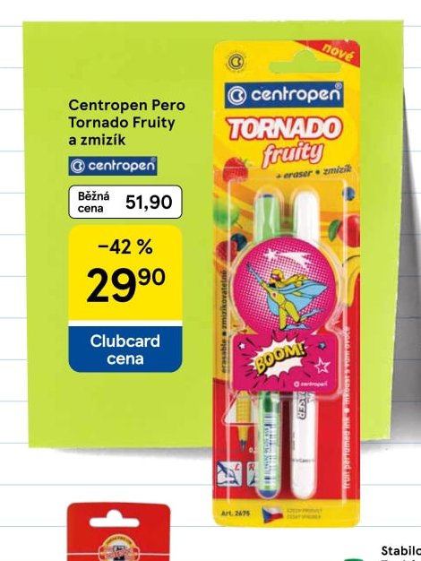 Centropen Pero Tornado Fruity a zmizík