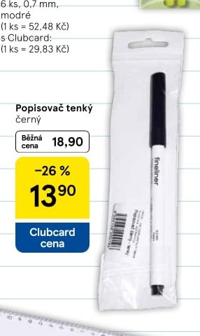 Popisovač tenký černý