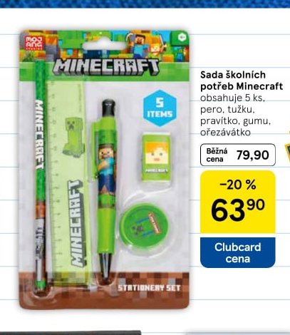 Sada školních potřeb Minecraft