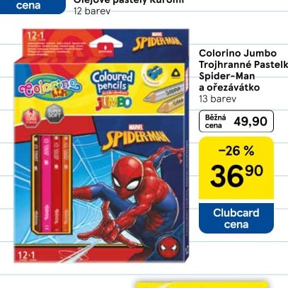Colorino Jumbo Trojhranné Pastelky Spider-Man