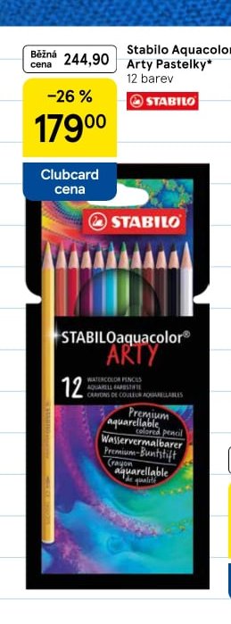 Stabilo Aquacolor Arty Pastelky 12 barev