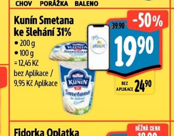 Kunín Smetana ke šlehání 31%