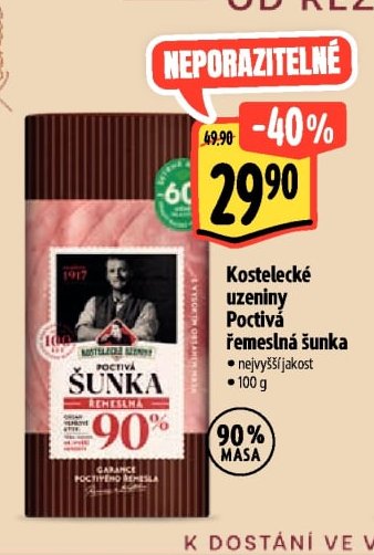 Kostelecké uzeniny Poctivá řemeslná šunka