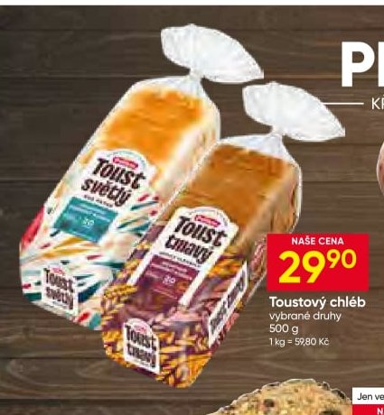 Toustový chléb vybrané druhy 500 g