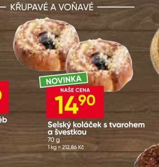 Selský koláček s tvarohem a švestkou 70 g