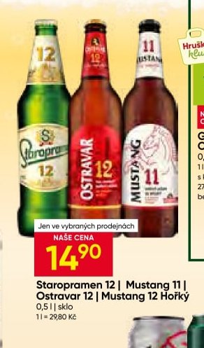 Staropramen 12 | Mustang 11 | Ostravar 12 | Mustang 12 Hořký