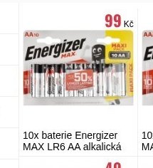 10x baterie Energizer MAX LR6 AA alkalická