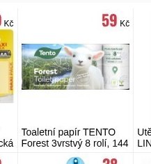 Toaletní papír TENTO Forest 3vrstvý 8 rolí, 144 m