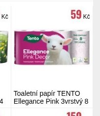 Toaletní papír TENTO Ellegance Pink 3vrstvý 8 rolí
