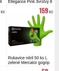Rukavice nitril 50 ks L zelené Mercator gogrip