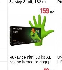Rukavice nitril 50 ks XL zelené Mercator gogrip