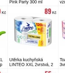 Utěrka kuchyňská LINTEO XXL 2vrstvá, 2 role