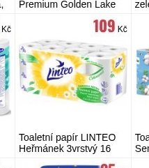 Toaletní papír LINTEO Heřmánek 3vrstvý 16 rolí