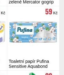 Toaletní papír Pufina Sensitive Aquabond 8 rolí