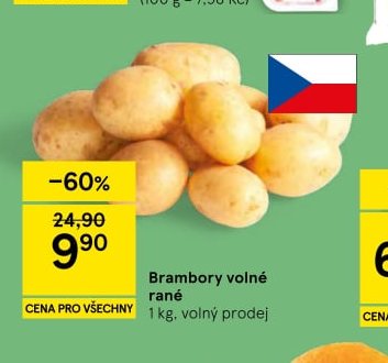 Brambory volné rané