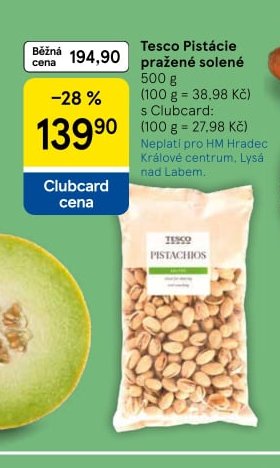 Tesco Pistácie pražené solené