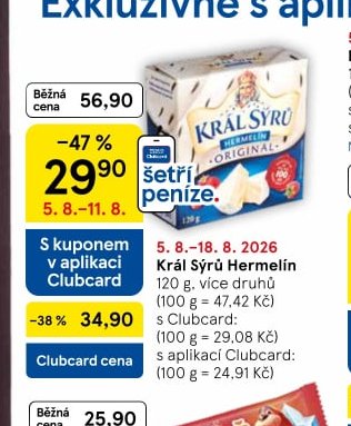 Král Sýrů Hermelín 120 g