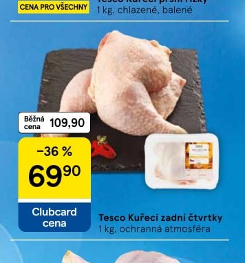 Tesco Kuřecí zadní čtvrtky 1 kg