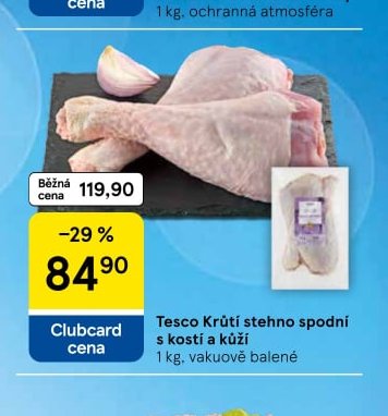 Tesco Krůtí stehno spodní s kostí a kůží 1 kg