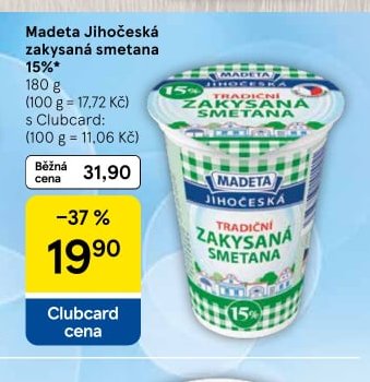 Madeta Jihočeská zakysaná smetana 15%