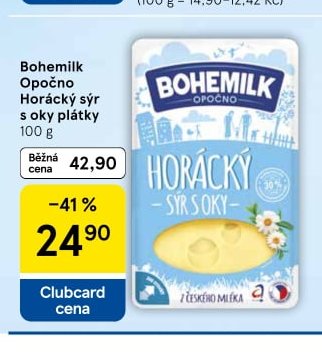 Bohemilk Opočno Horácký sýr s oky plátky