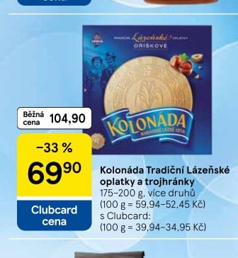 Kolonáda Tradiční Lázeňské oplatky a trojhránky