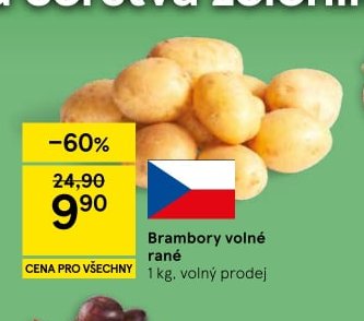 Brambory volné rané