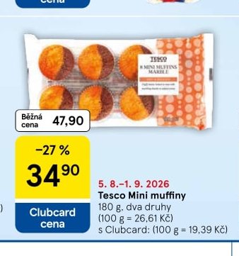 Tesco Mini muffiny 180 g