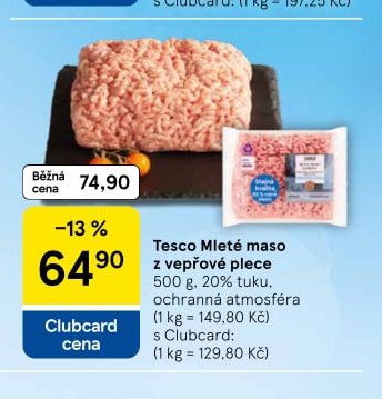 Tesco Mleté maso z vepřové plece