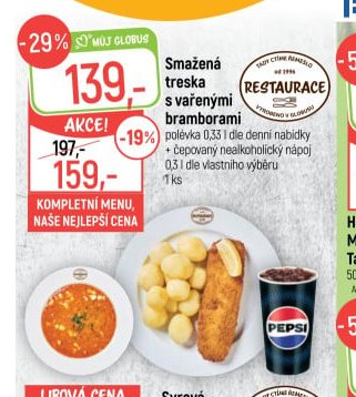 Smažená treska s vařenými bramborami
