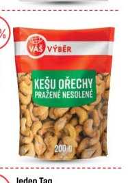 Váš výběr Kešu ořechy pražené nesolené