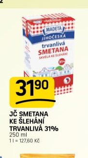 JČ smetana ke šlehání trvanlivá 31%
