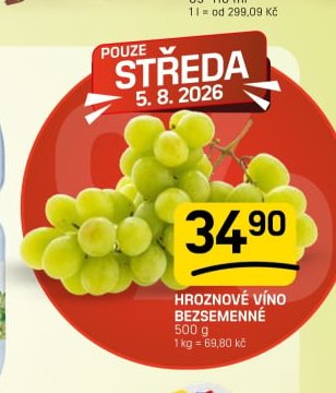 Hroznové víno bezsemenné