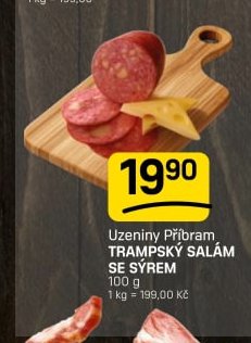 Uzeniny Příbram TRAMPSKÝ SALÁM SE SÝREM