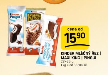 KINDER MLÉČNÝ ŘEZ | MAXI KING | PINGUI