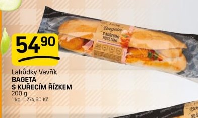 Lahůdky Vavřík BAGETA S KUŘECÍM ŘÍZKEM