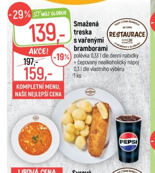 Smažená treska s vařenými bramborami