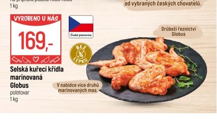 Selská kuřecí křídla marinovaná Globus