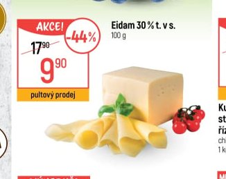 Eidam 30% t. v s. 100 g
