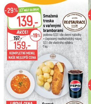 Smažená treska s vařenými bramborami