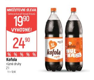 Kofola různé druhy