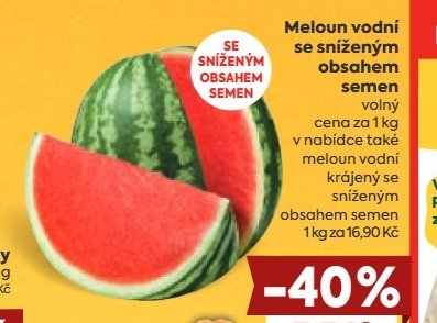 Meloun vodní se sníženým obsahem semen