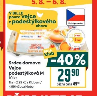 Srdce domova Vejce podestýlková M 10 ks